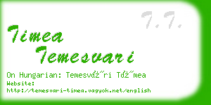 timea temesvari business card